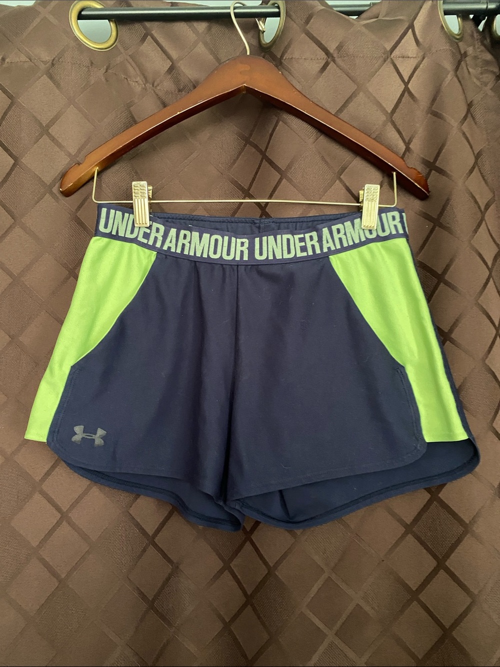 Under Armour Navy and Lime Athletic Performance Shorts